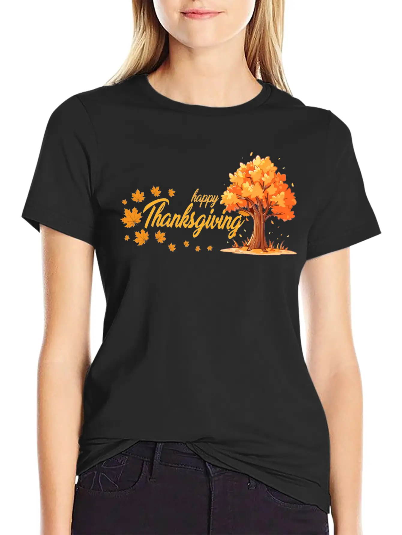 Happy Thanksgiving Unisex Casual T-Shirt – Clean Design For Daily Comfort