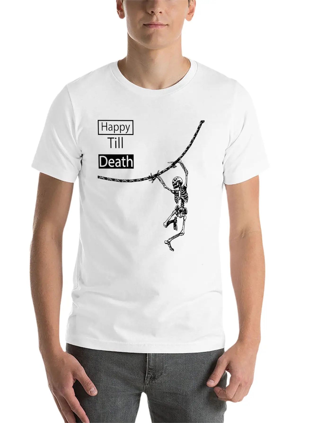 Happy Till Death, Timeless Short Sleeve Tee – Comfy And Minimalist Design