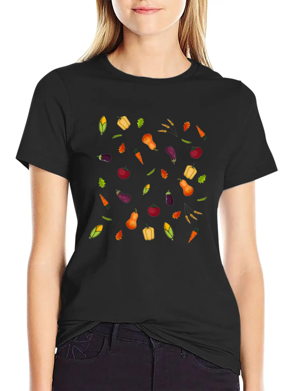 Happy Vegetables Essential Cotton Tee For Daily Outfits – Unisex Style