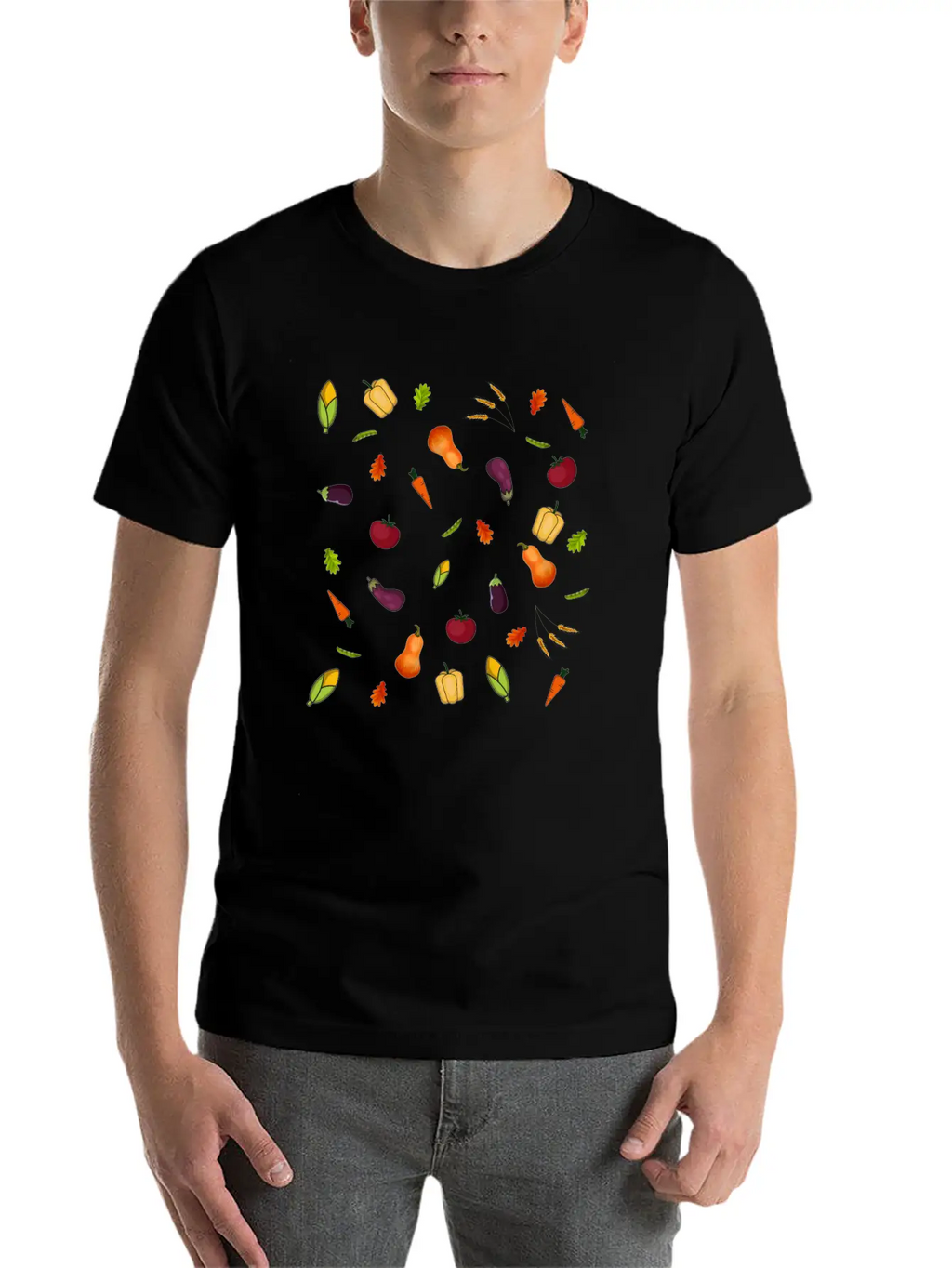 Happy Vegetables Essential Cotton Tee For Daily Outfits – Unisex Style