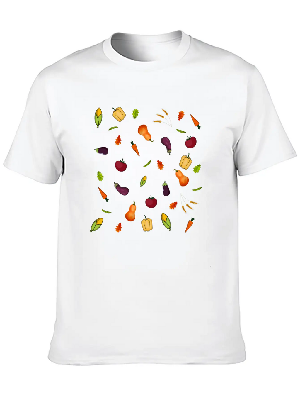 Happy Vegetables Essential Cotton Tee For Daily Outfits – Unisex Style