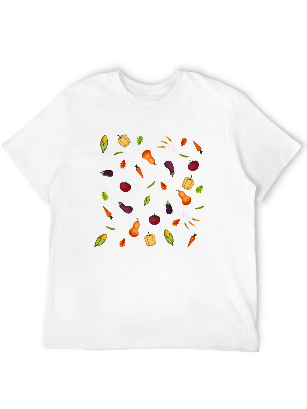 Happy Vegetables Essential Cotton Tee For Daily Outfits – Unisex Style
