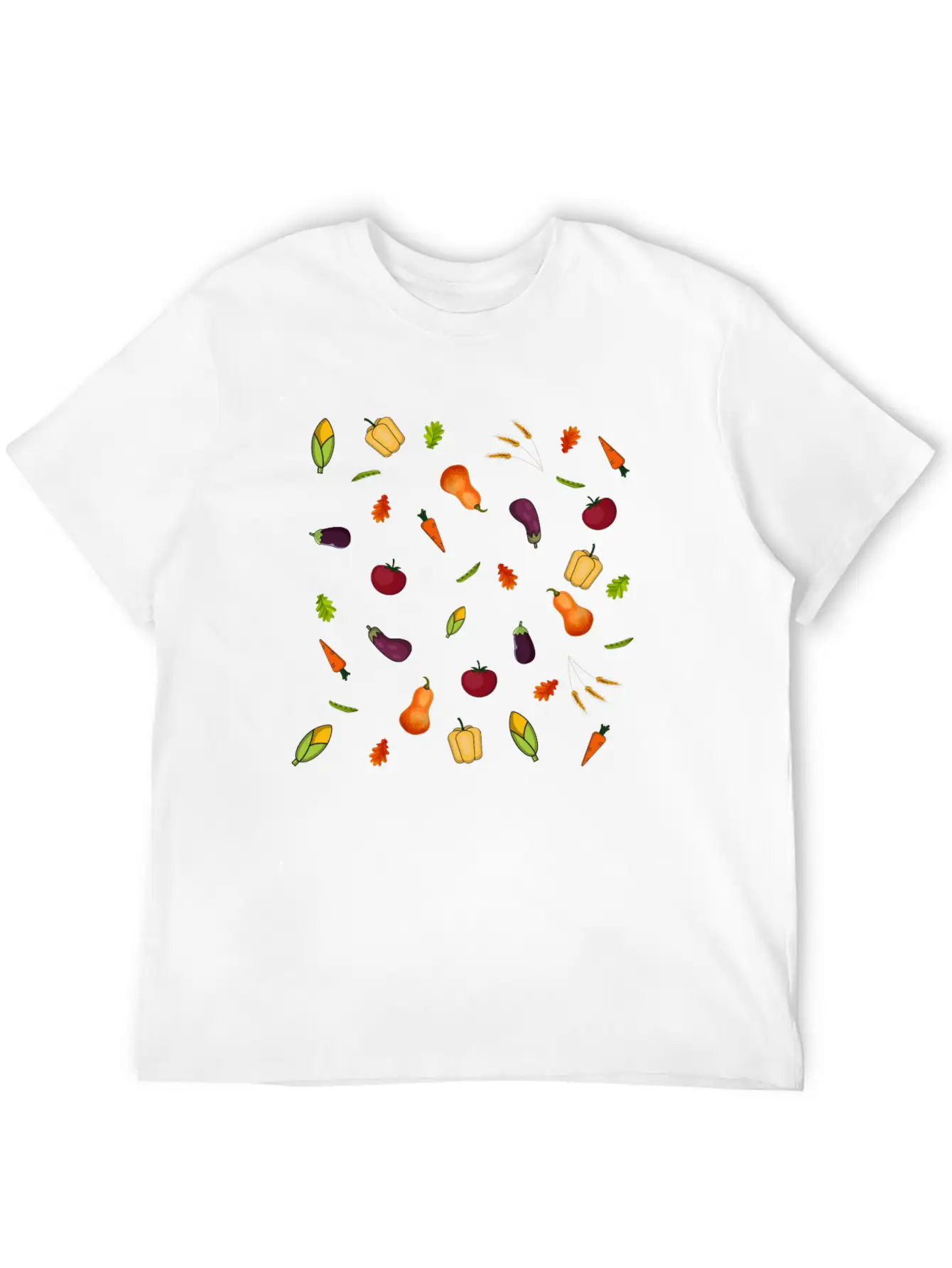 Happy Vegetables Essential Cotton Tee For Daily Outfits – Unisex Style
