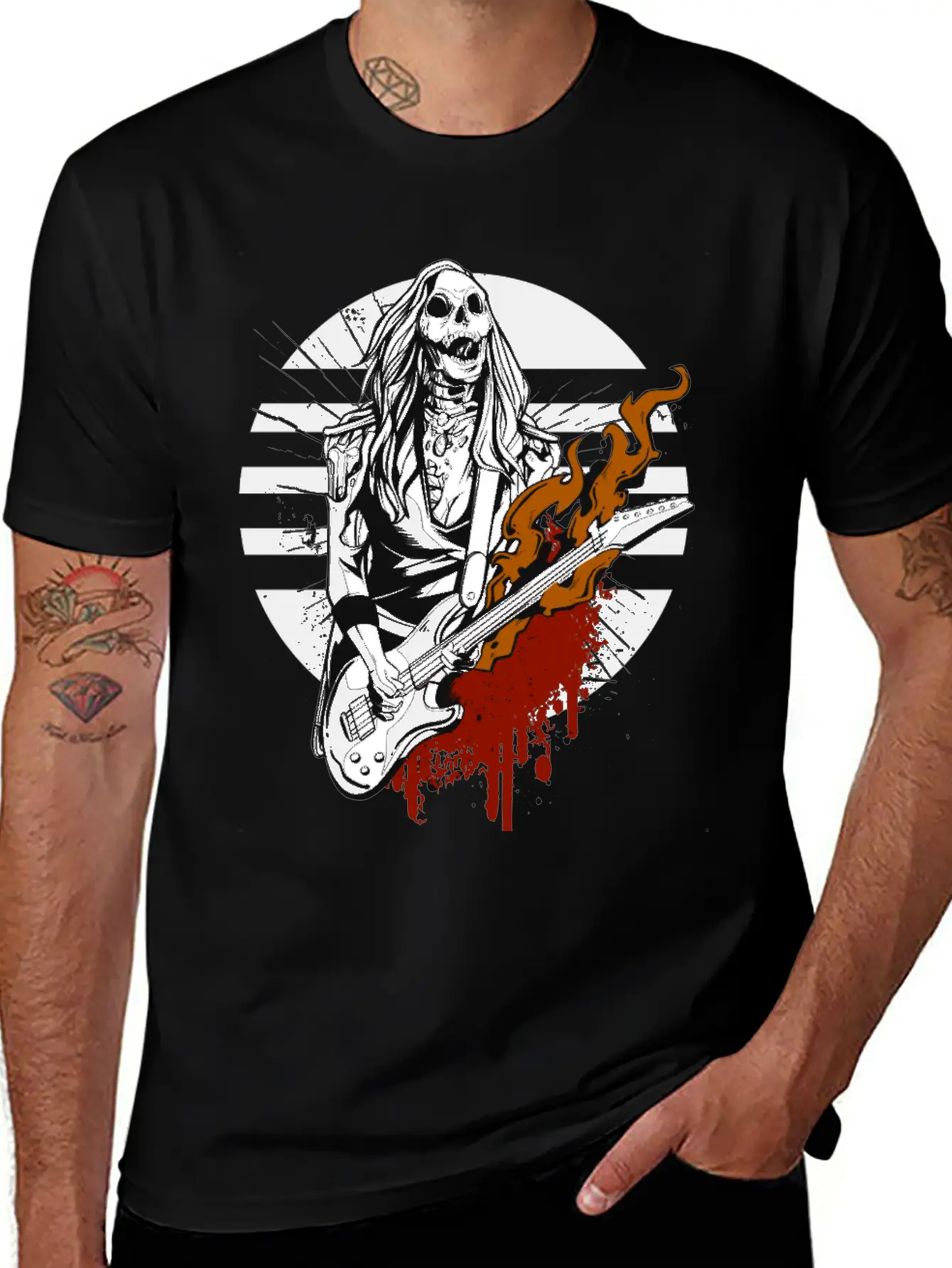 Hard Rock Rocker Concert Festival Outfit Costume Breathable Graphic T-Shirt – Perfect For Casual Days