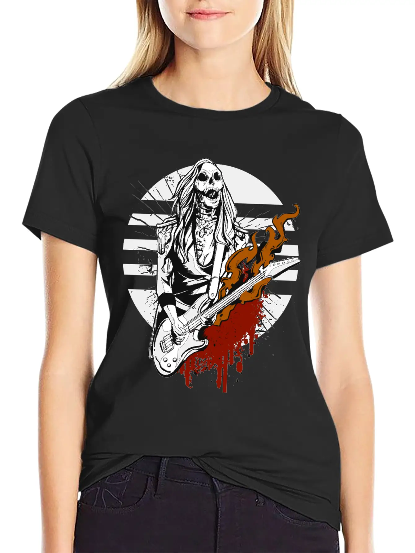 Hard Rock Rocker Concert Festival Outfit Costume Breathable Graphic T-Shirt – Perfect For Casual Days