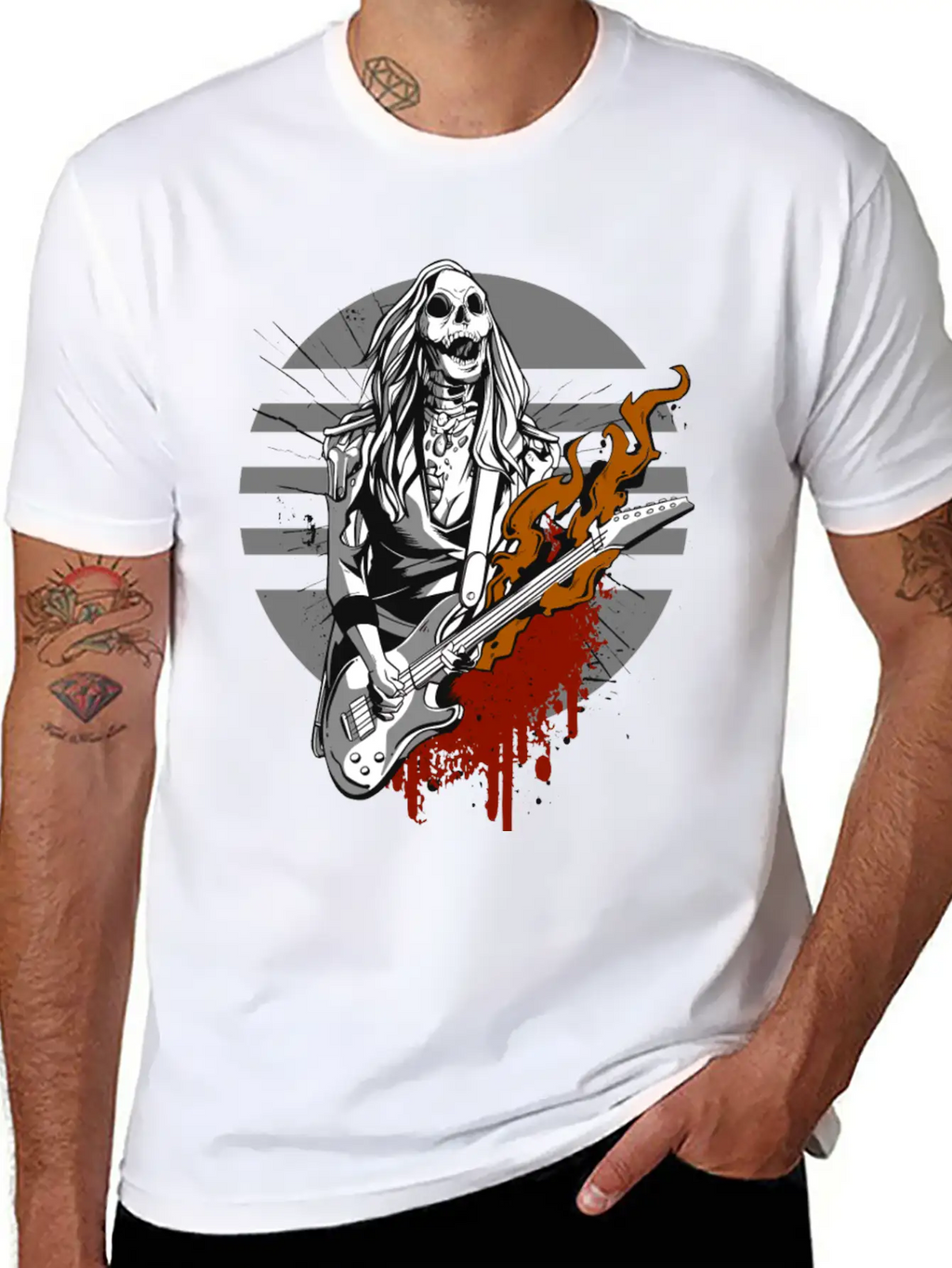 Hard Rock Rocker Concert Festival Outfit Costume Breathable Graphic T-Shirt – Perfect For Casual Days