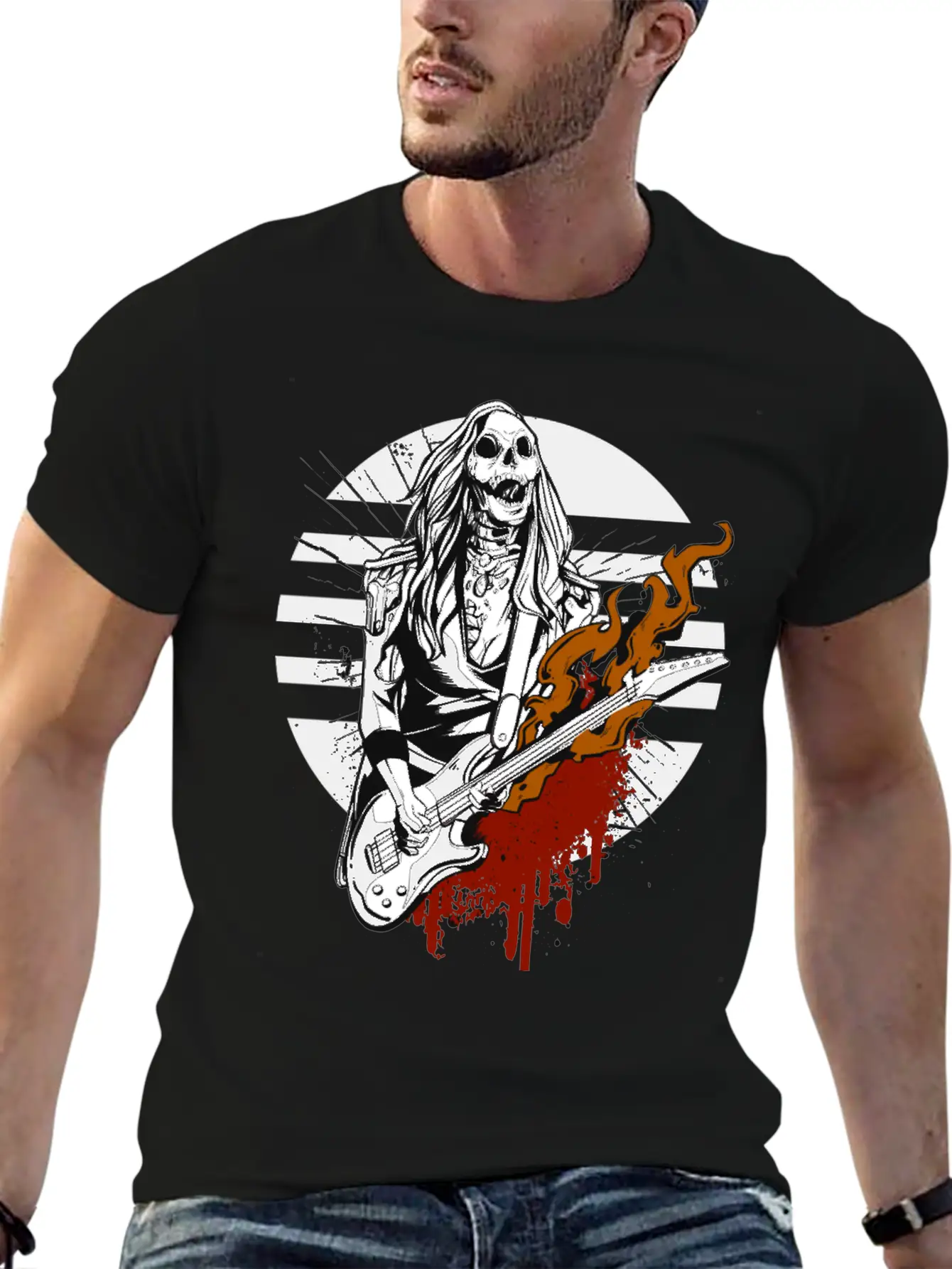 Hard Rock Rocker Concert Festival Outfit Costume Breathable Graphic T-Shirt – Perfect For Casual Days