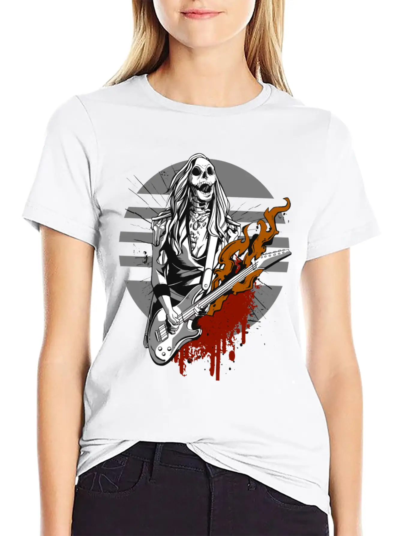 Hard Rock Rocker Concert Festival Outfit Costume Breathable Graphic T-Shirt – Perfect For Casual Days