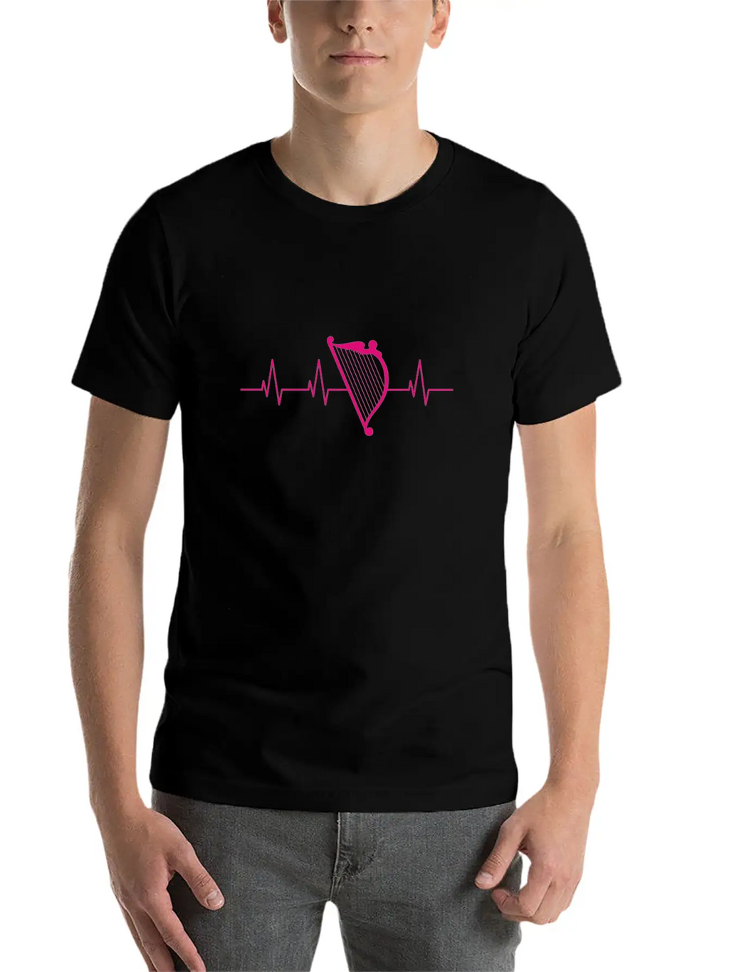 Harpist Heartbeat Basic Graphic T-Shirt – Daily Comfort In Soft Cotton