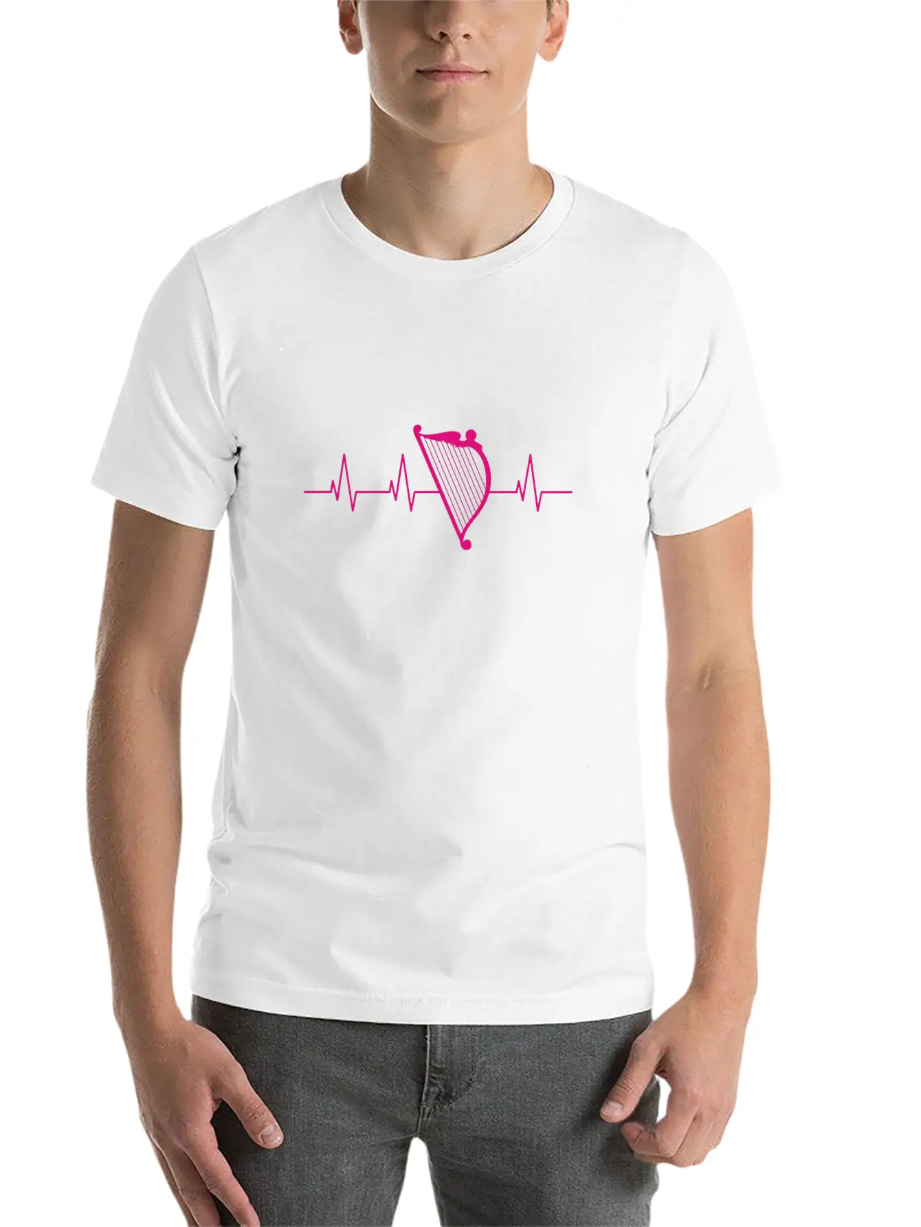 Harpist Heartbeat Basic Graphic T-Shirt – Daily Comfort In Soft Cotton