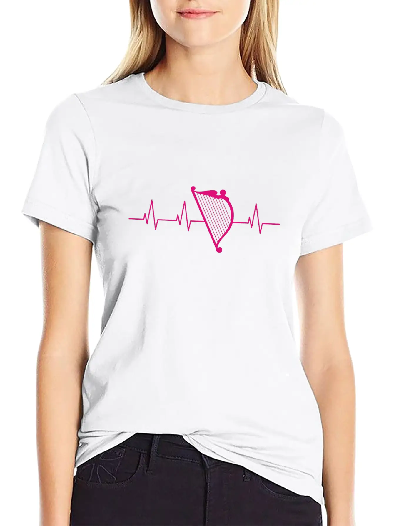 Harpist Heartbeat Basic Graphic T-Shirt – Daily Comfort In Soft Cotton