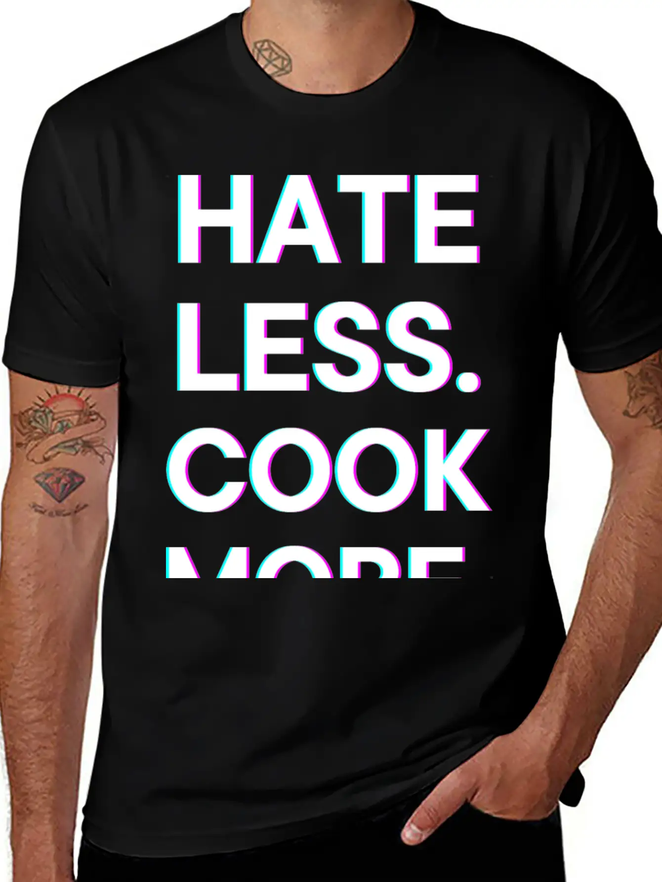 Hate Less Cook More Chef Cooking Stylish Everyday T-Shirt – Unisex Basic Cotton Tee