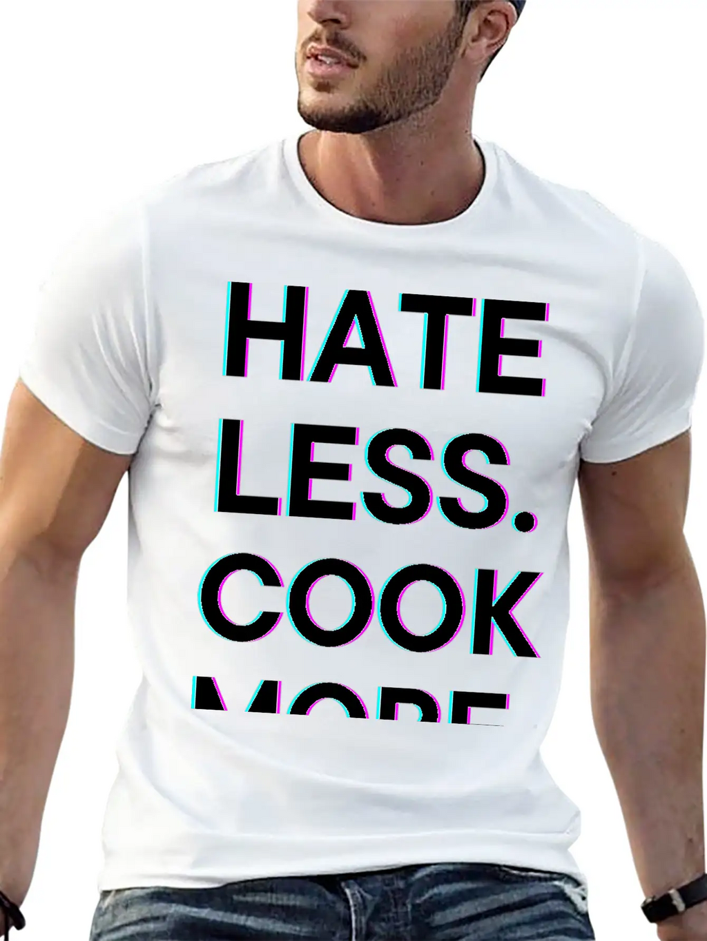 Hate Less Cook More Chef Cooking Stylish Everyday T-Shirt – Unisex Basic Cotton Tee