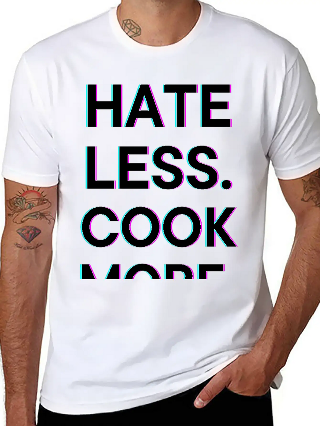 Hate Less Cook More Chef Cooking Stylish Everyday T-Shirt – Unisex Basic Cotton Tee