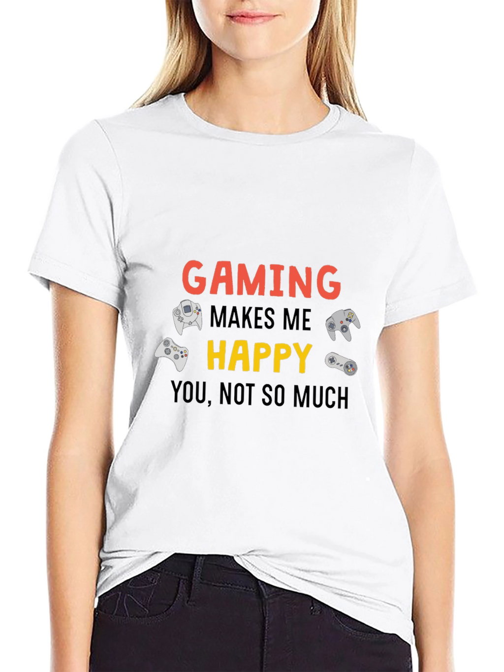 Gaming Makes Me Happy Black T-Shirt
