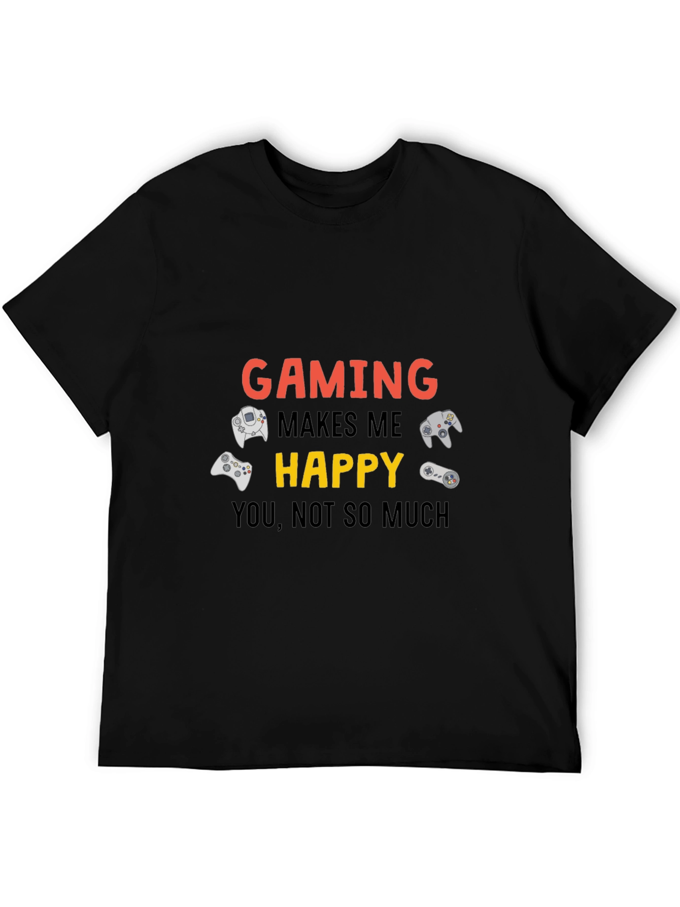 Gaming Makes Me Happy Black T-Shirt