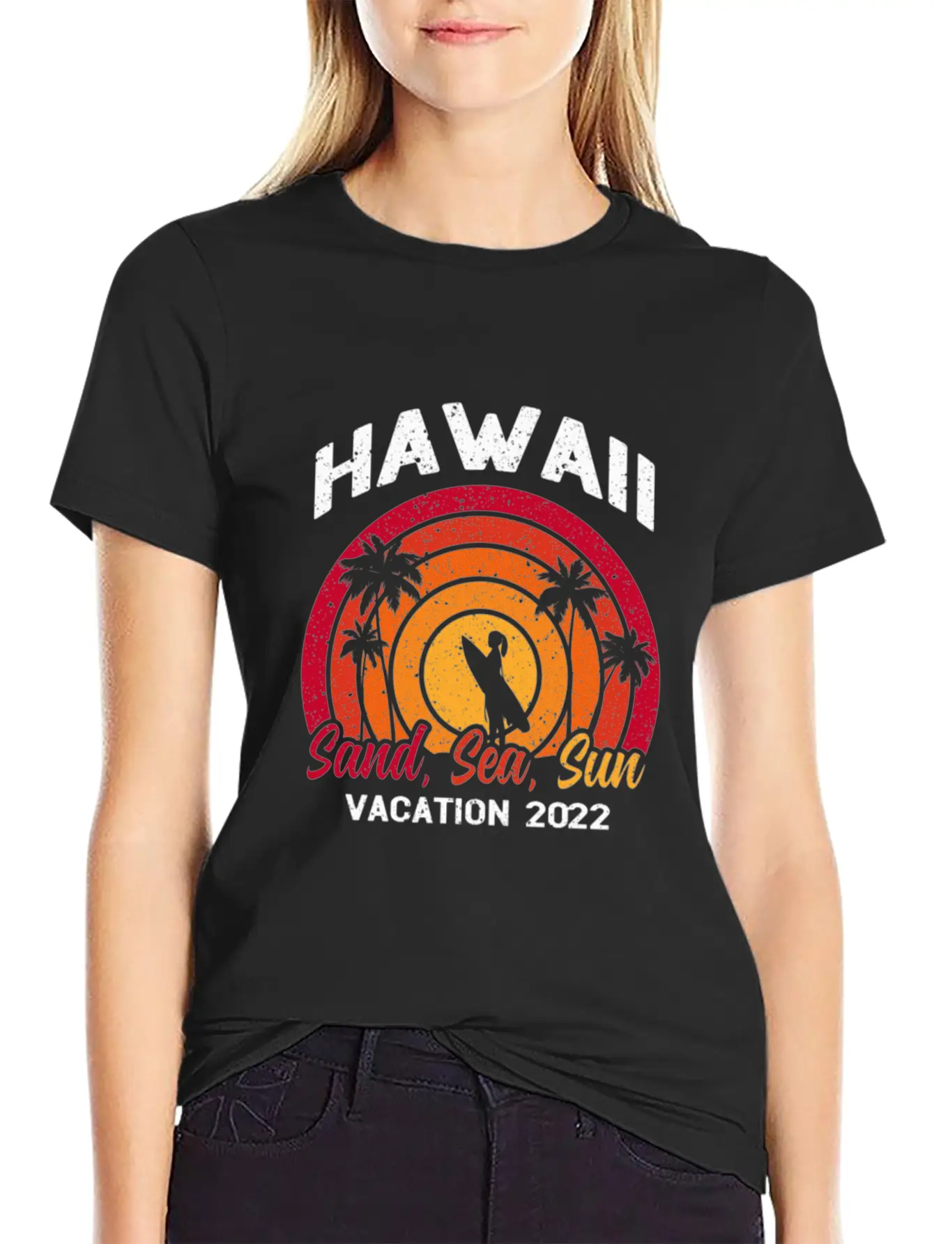 Hawaii Vacation 2022 Sand Sea And Sun Unisex Casual T-Shirt – Clean Design For Daily Comfort