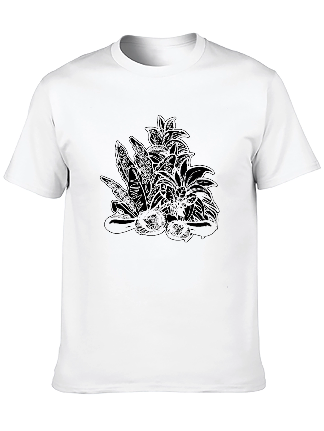 Botanical Print Black T-Shirt