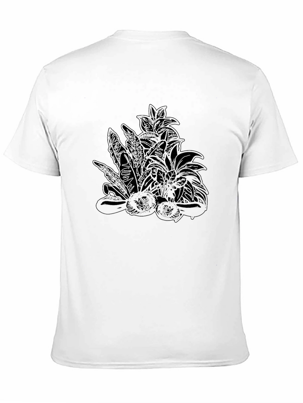 Botanical Print Black T-Shirt