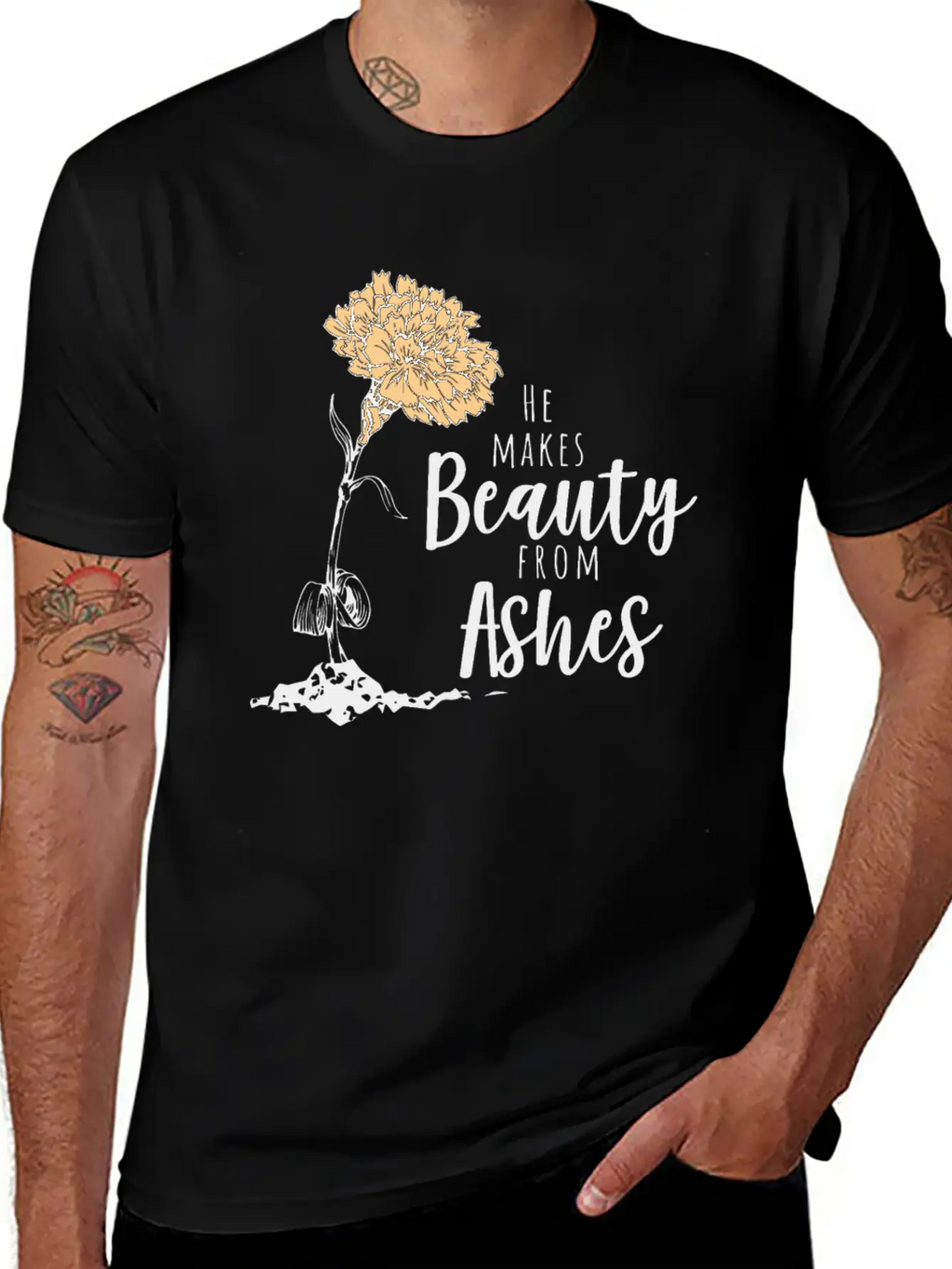 He Makes Beauty From Ashes Stylish Everyday T-Shirt – Unisex Basic Cotton Tee