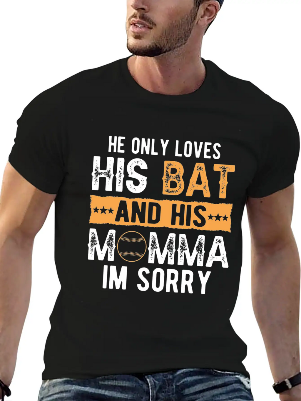 He Only Loves His Bat And His Momma Essential Cotton Tee For Daily Outfits – Unisex Style
