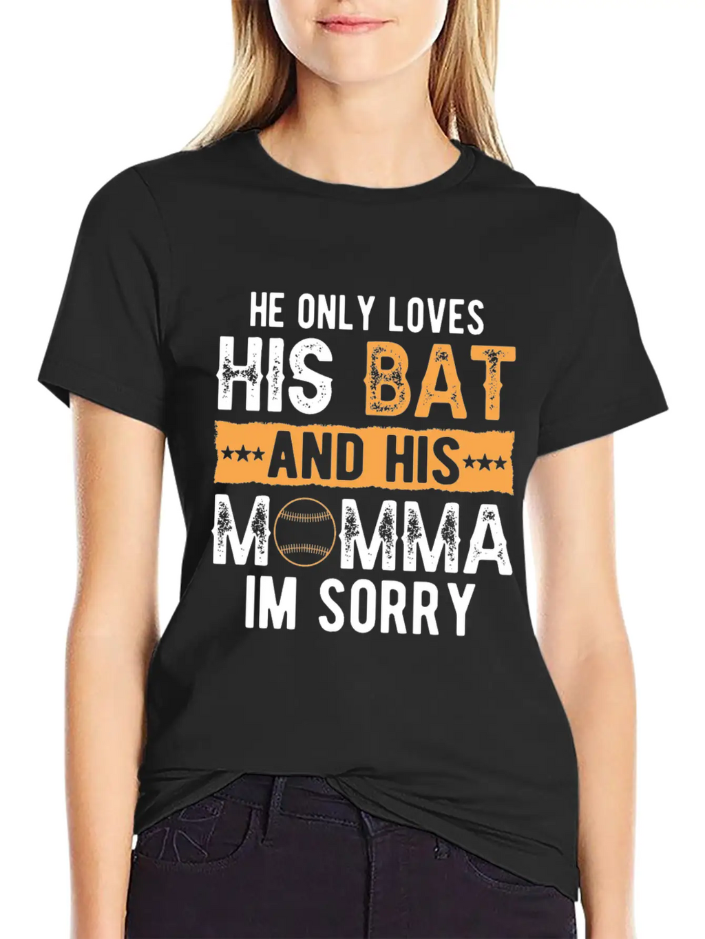 He Only Loves His Bat And His Momma Essential Cotton Tee For Daily Outfits – Unisex Style