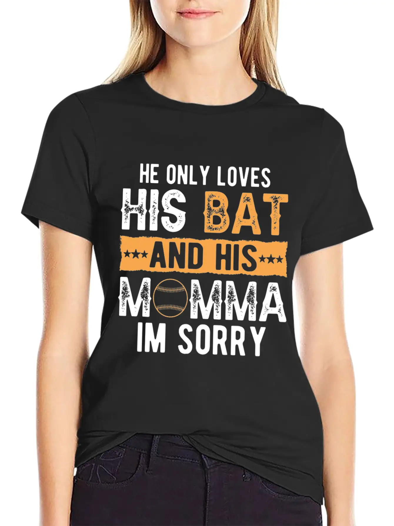 He Only Loves His Bat And His Momma Essential Cotton Tee For Daily Outfits – Unisex Style