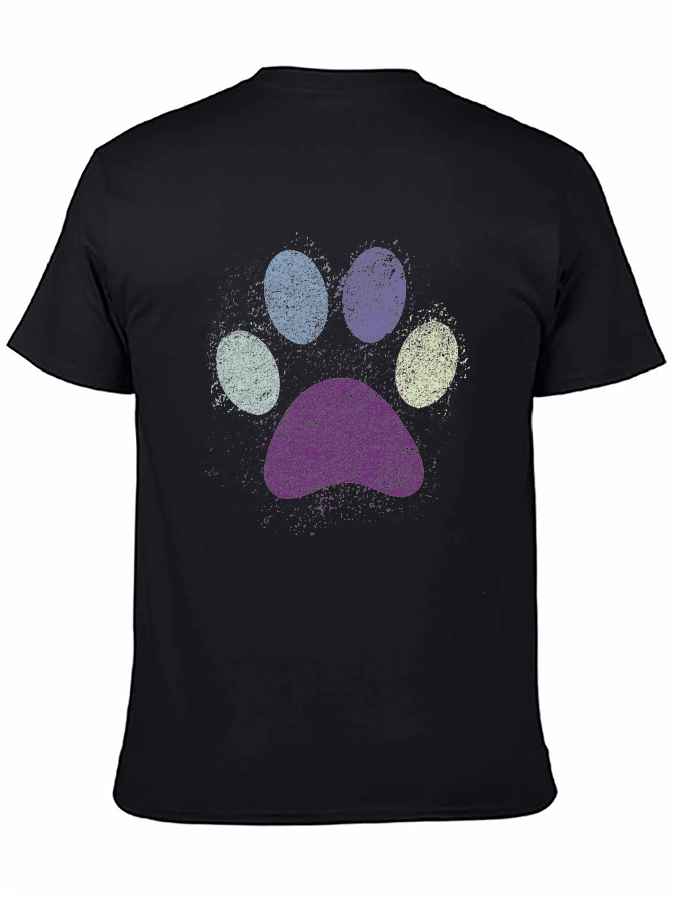 Paw Print Graphic Black T-Shirt