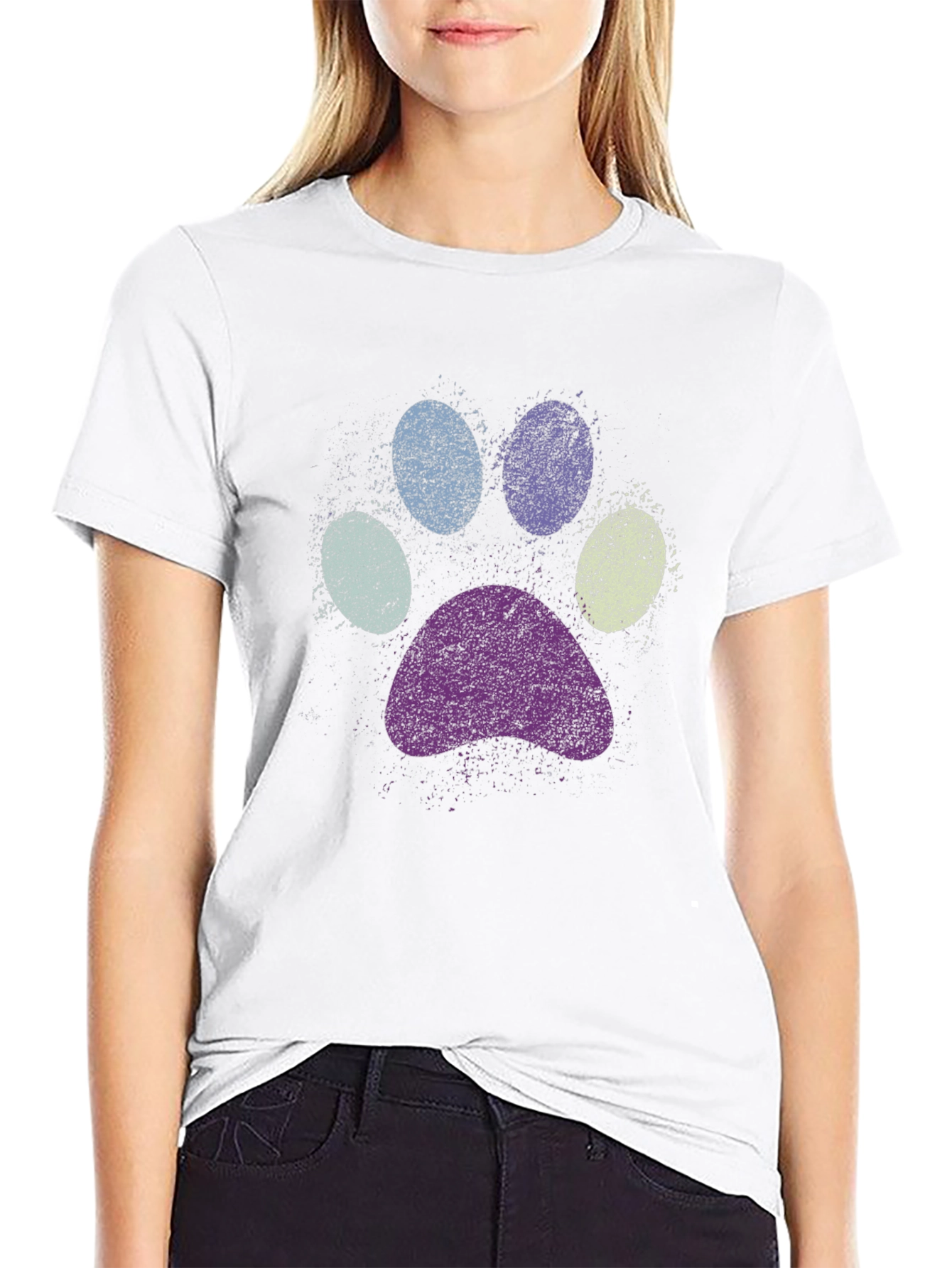 Paw Print Graphic Black T-Shirt