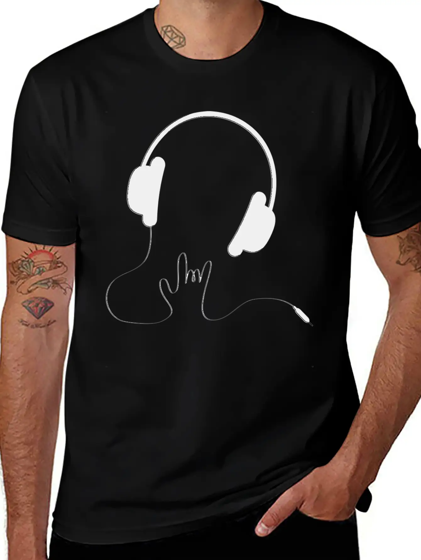 HEADPHONES Basic Graphic T-Shirt – Daily Comfort In Soft Cotton
