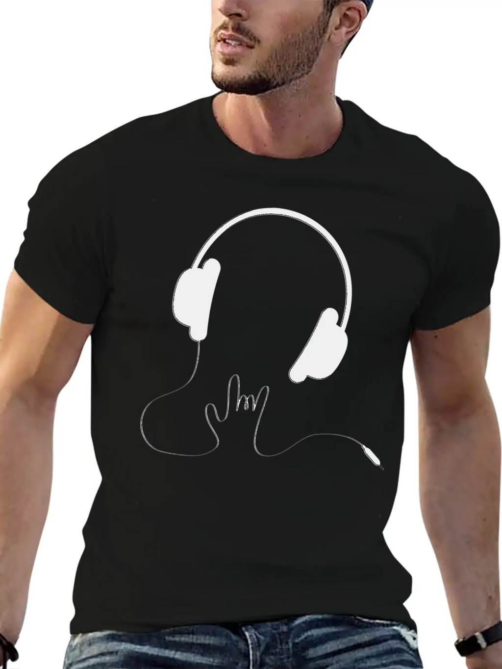 HEADPHONES Basic Graphic T-Shirt – Daily Comfort In Soft Cotton