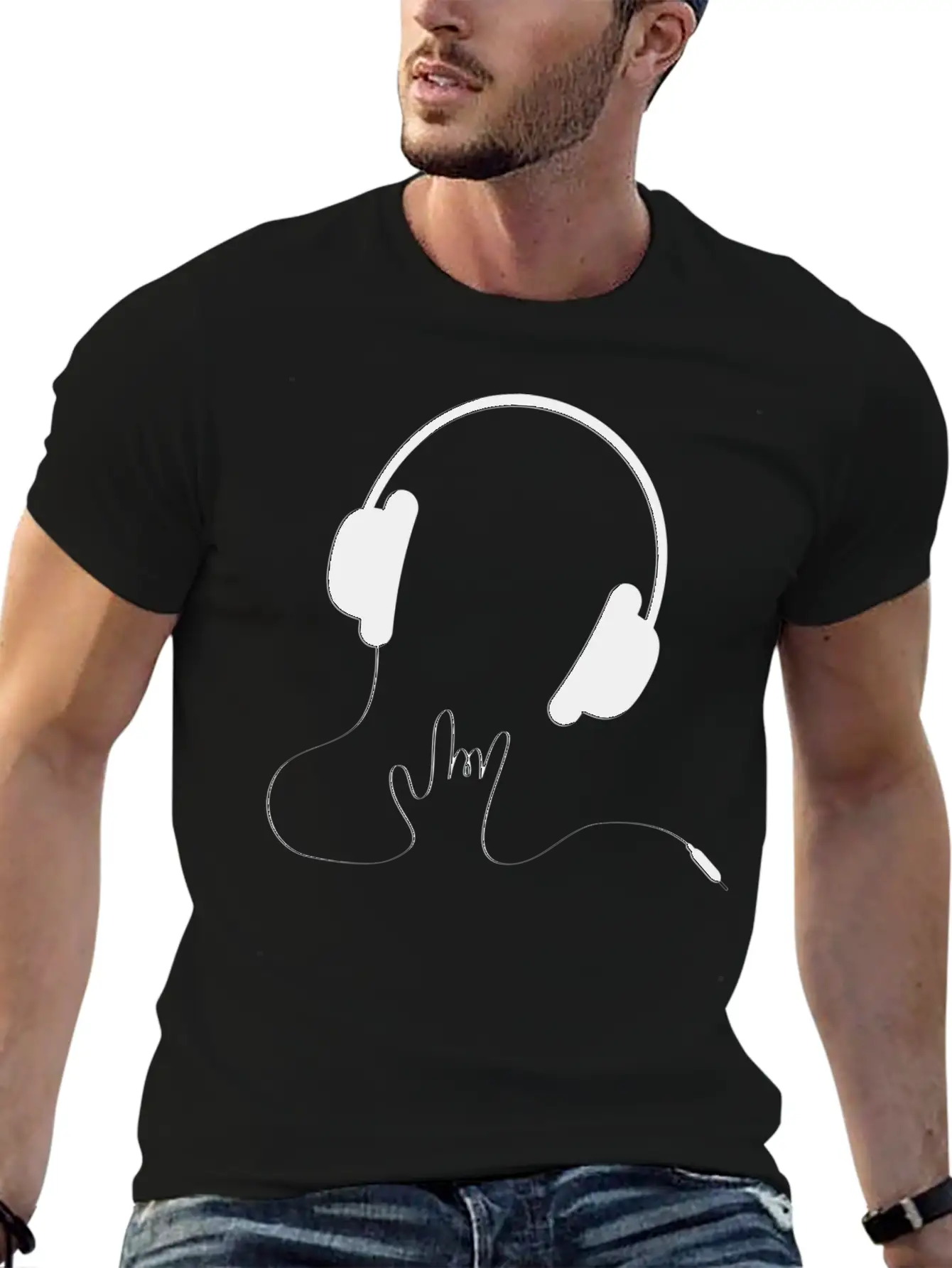 HEADPHONES Basic Graphic T-Shirt – Daily Comfort In Soft Cotton