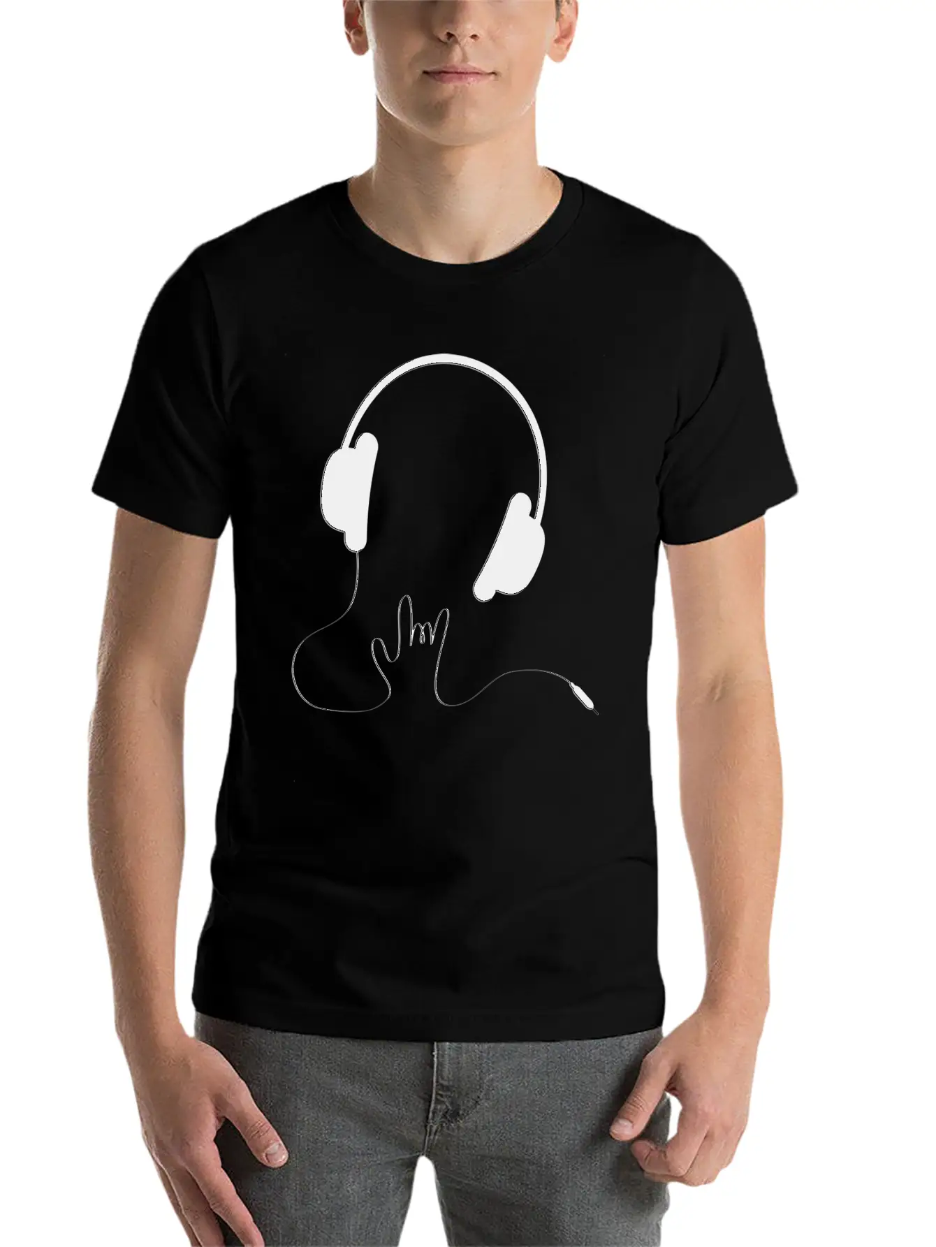 HEADPHONES Basic Graphic T-Shirt – Daily Comfort In Soft Cotton