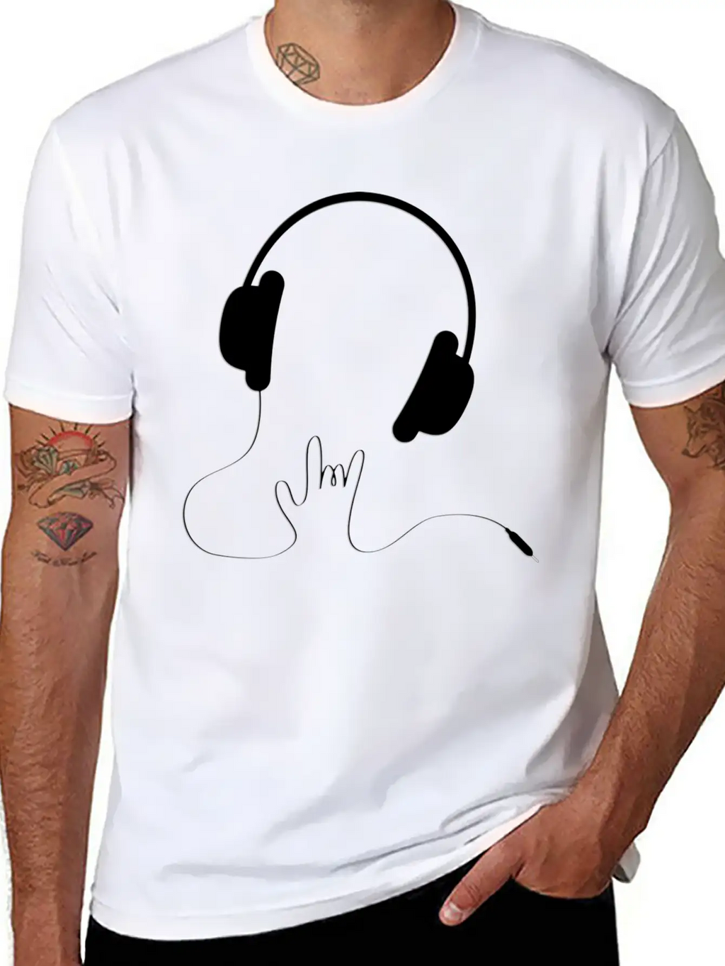HEADPHONES Basic Graphic T-Shirt – Daily Comfort In Soft Cotton