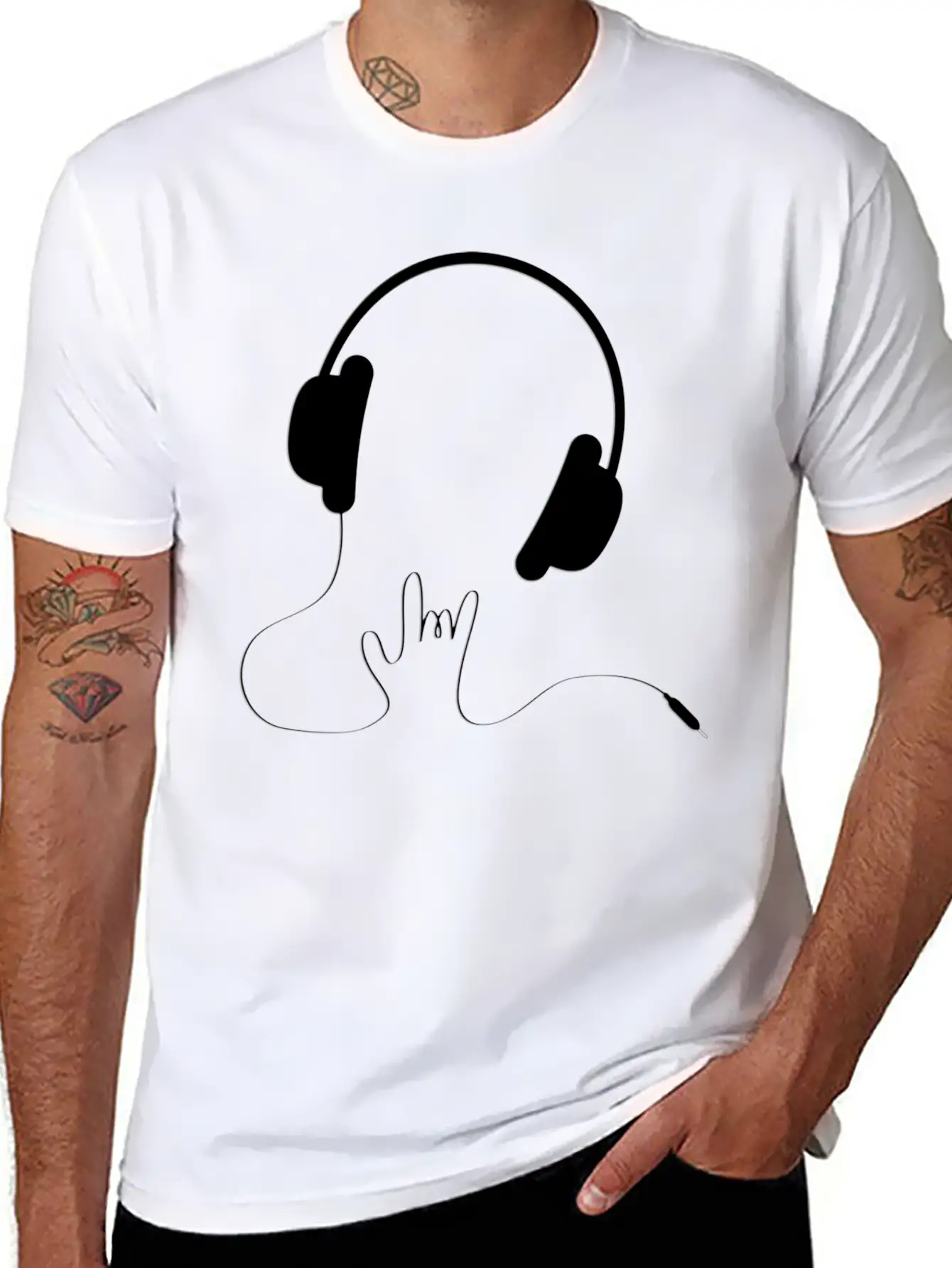 HEADPHONES Basic Graphic T-Shirt – Daily Comfort In Soft Cotton