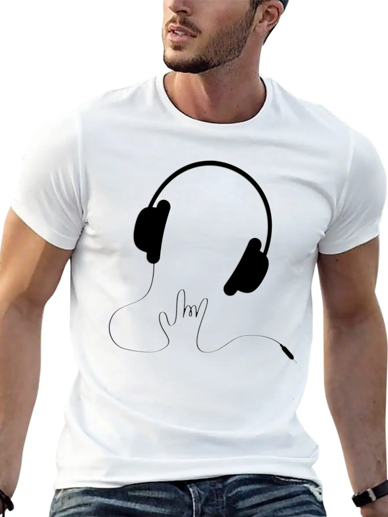 HEADPHONES Basic Graphic T-Shirt – Daily Comfort In Soft Cotton