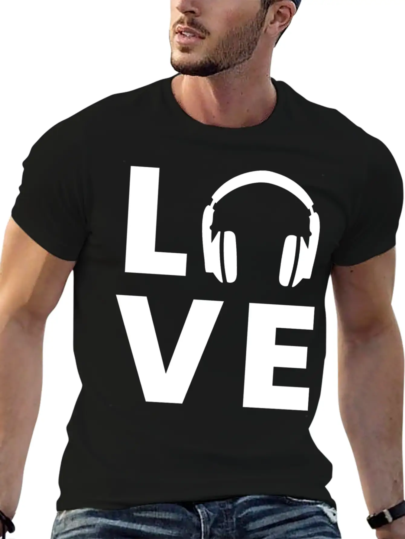 Headphones - Love Classic Cotton Tee – Unisex Comfort For Any Season