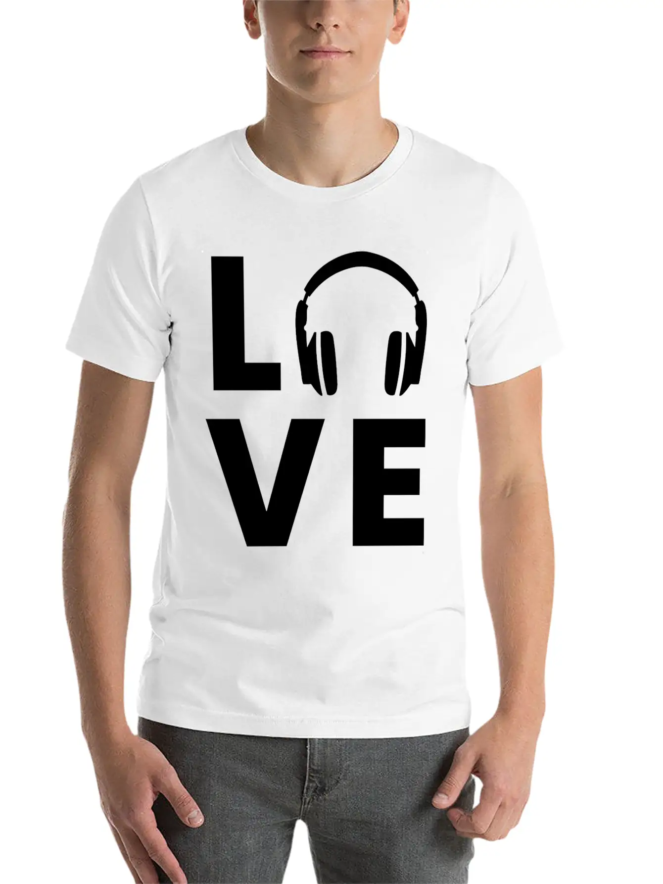 Headphones - Love Classic Cotton Tee – Unisex Comfort For Any Season