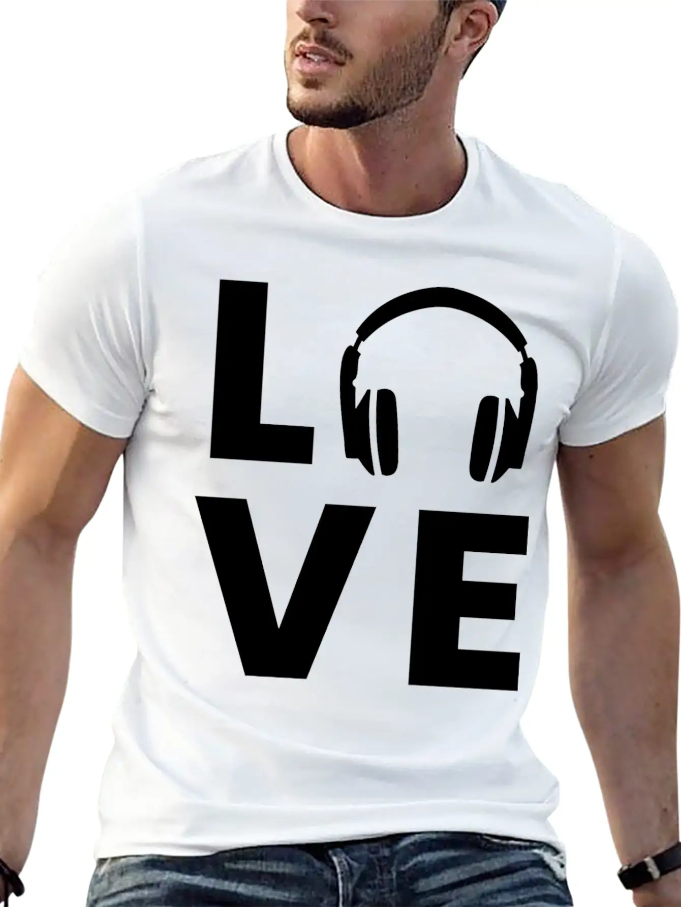 Headphones - Love Classic Cotton Tee – Unisex Comfort For Any Season