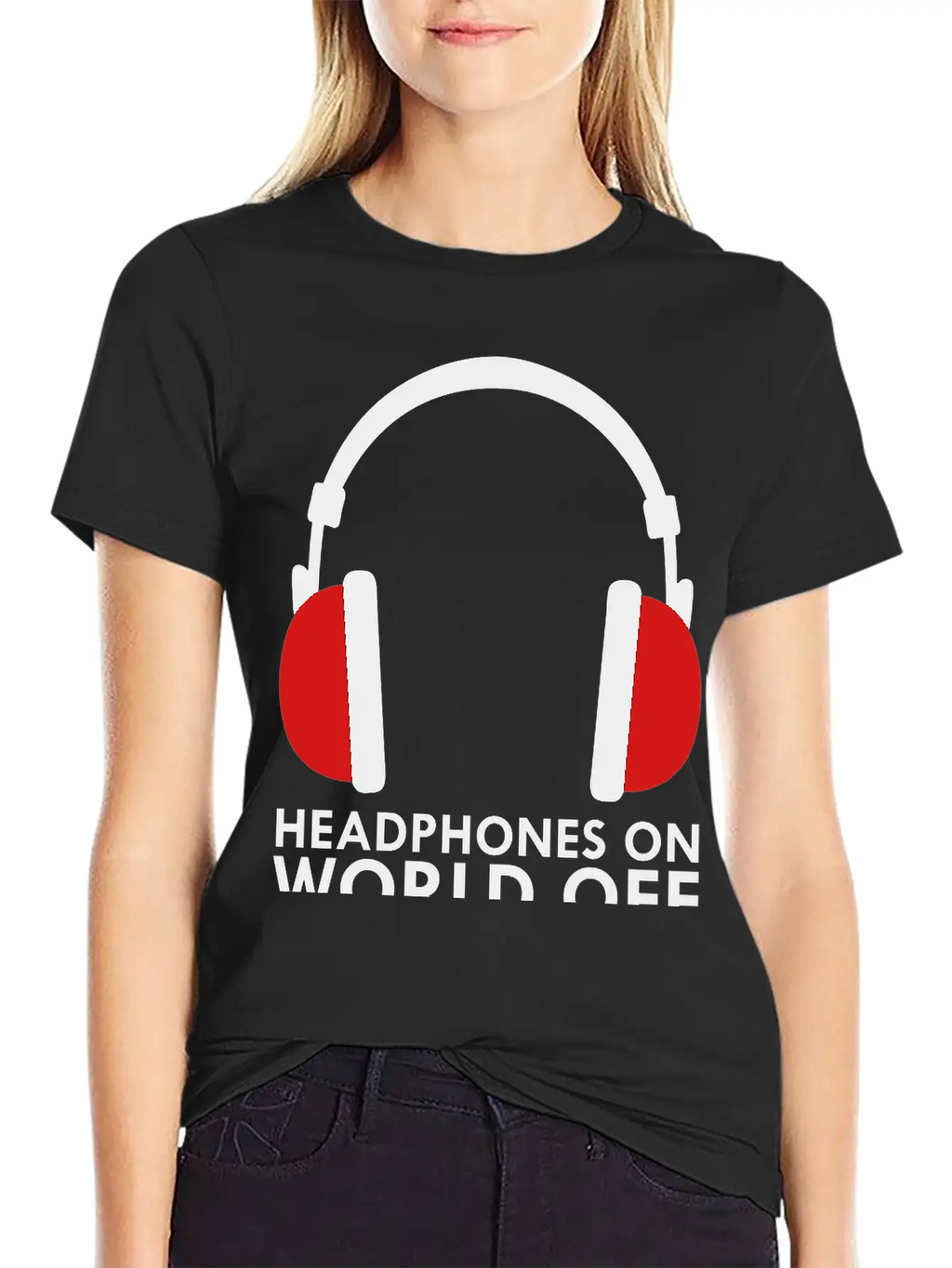Headphones On World Off Music Unisex Casual T-Shirt – Clean Design For Daily Comfort