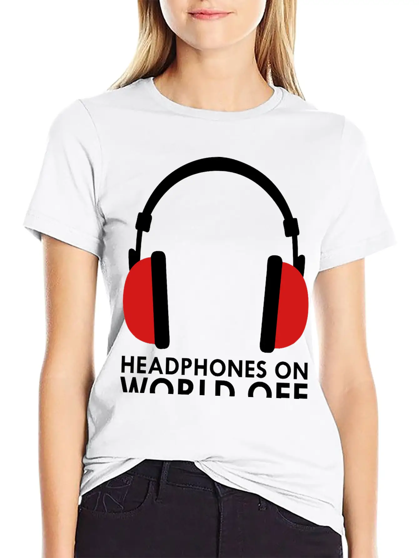 Headphones On World Off Music Unisex Casual T-Shirt – Clean Design For Daily Comfort
