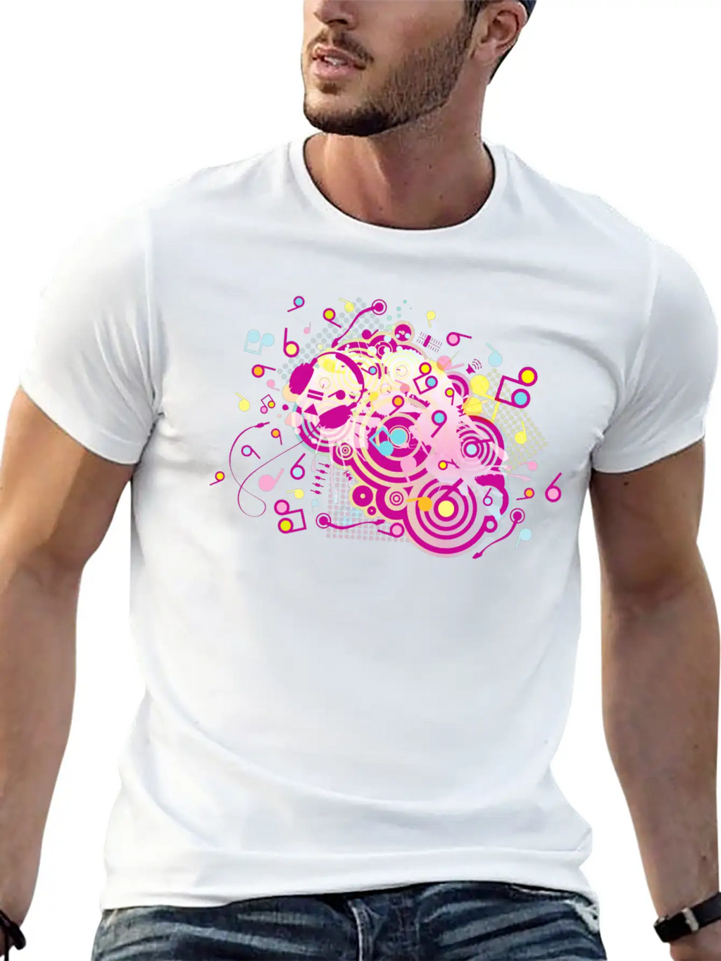 Headphones Stylish Everyday T-Shirt – Unisex Basic Cotton Tee