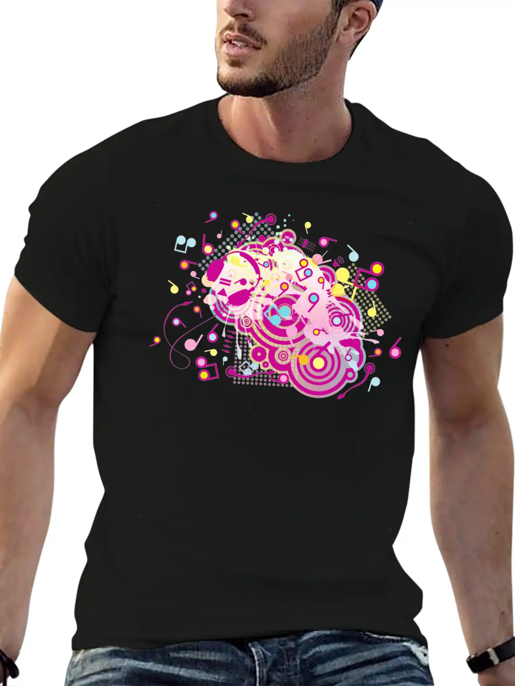 Headphones Stylish Everyday T-Shirt – Unisex Basic Cotton Tee