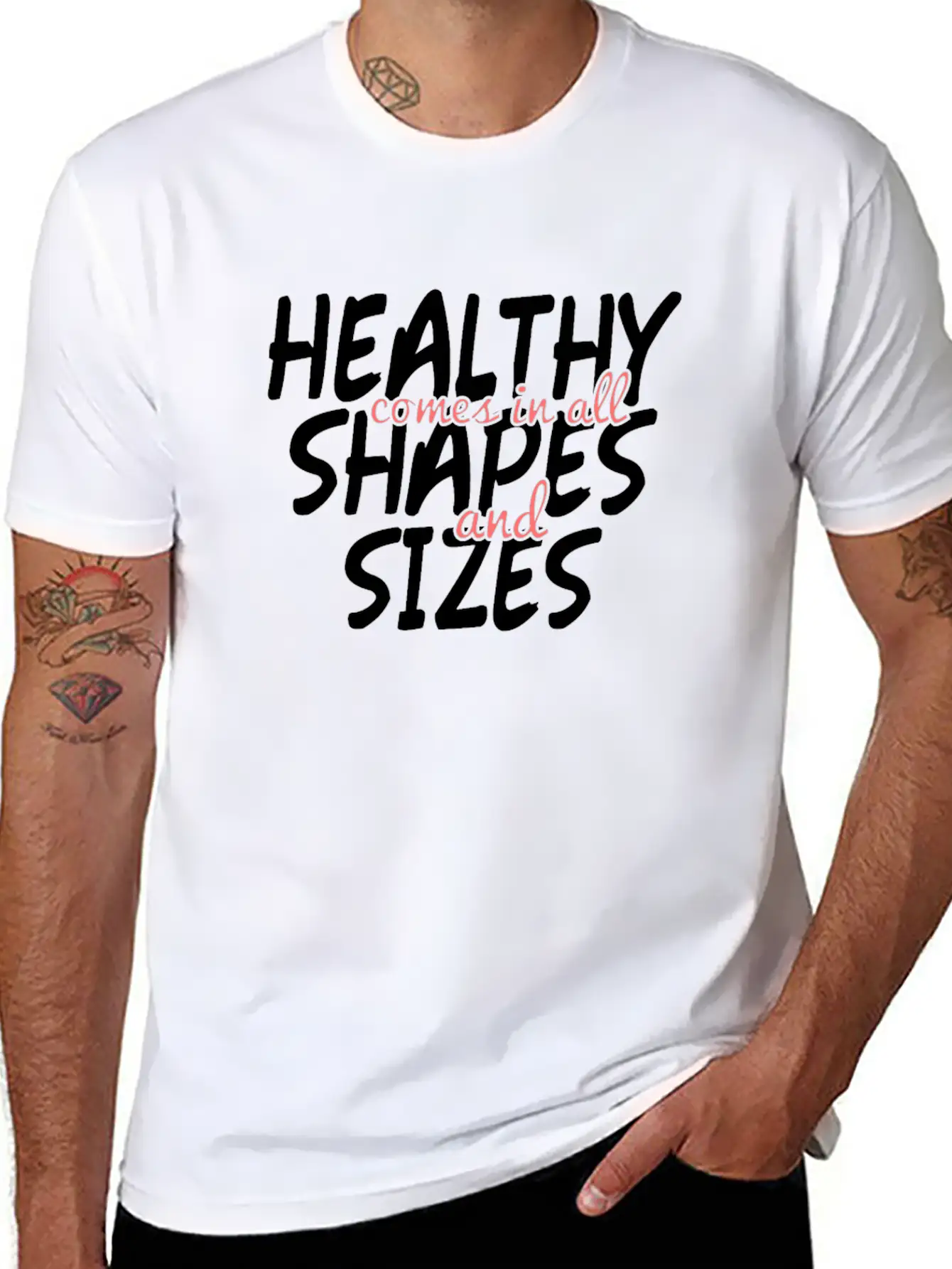 Health And Fitness - No To Body Fat Shaming Unisex Casual T-Shirt – Clean Design For Daily Comfort