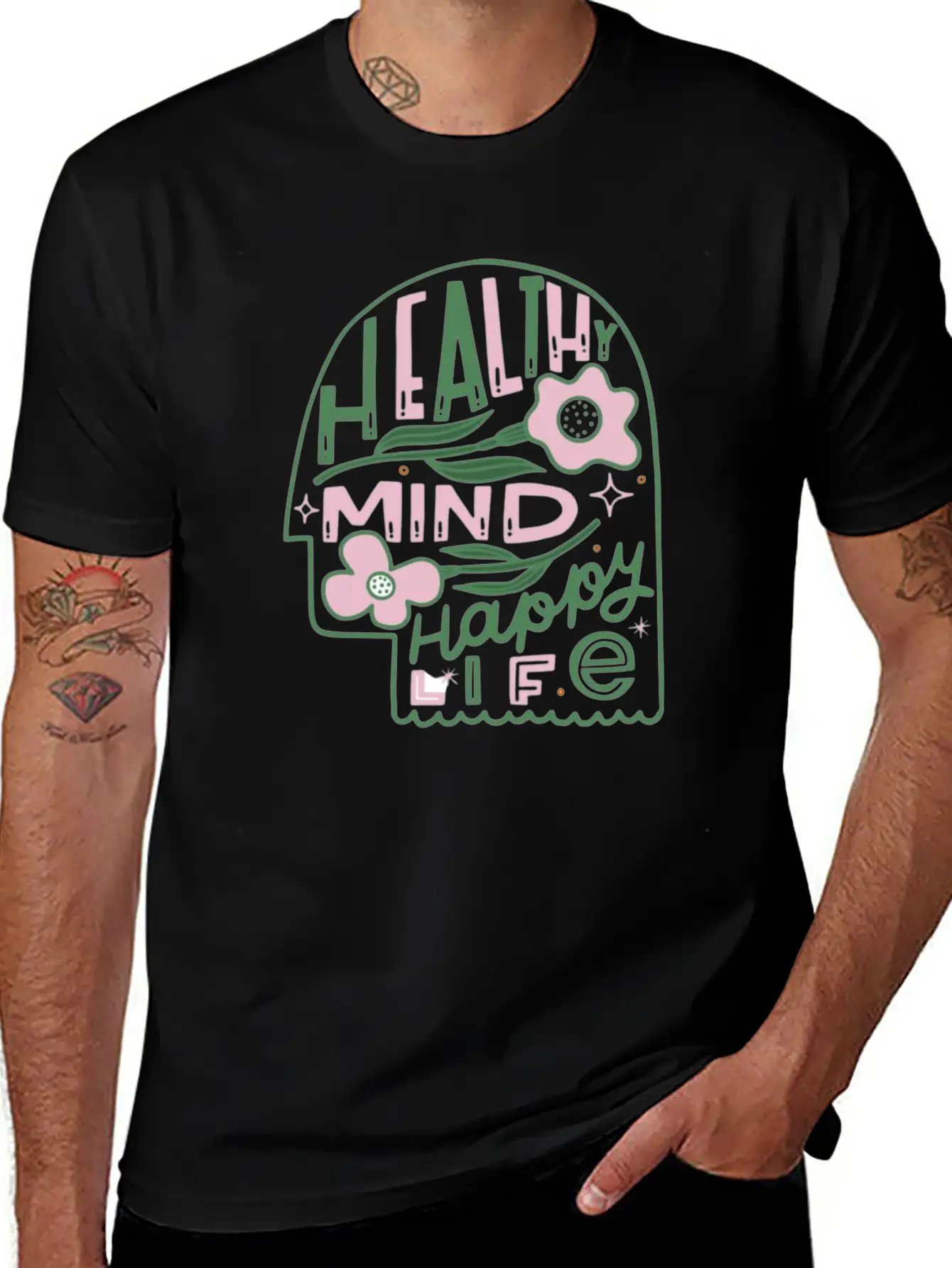 Healthy Mind Happy Life Timeless Short Sleeve Tee – Comfy And Minimalist Design