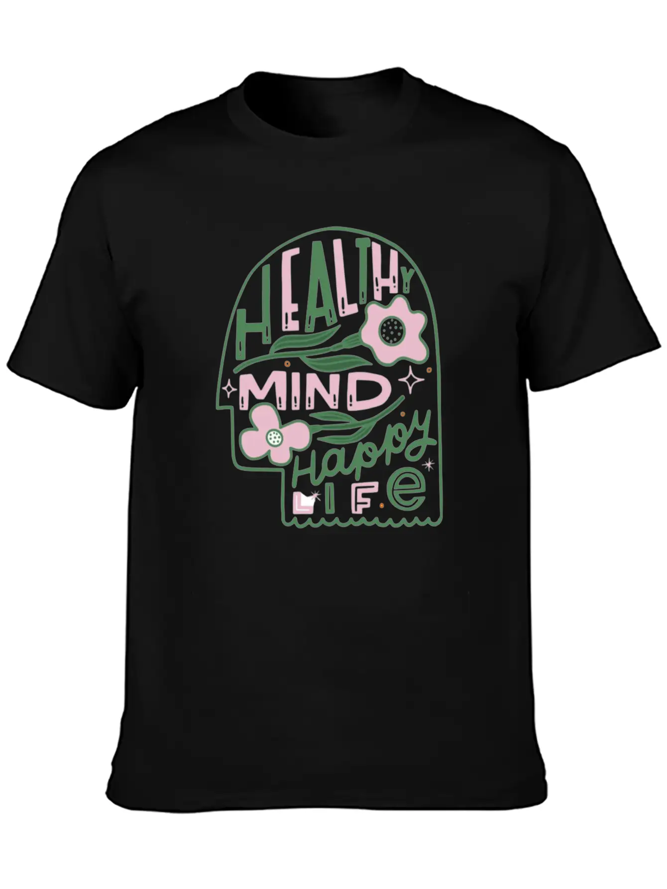 Healthy Mind Happy Life Timeless Short Sleeve Tee – Comfy And Minimalist Design
