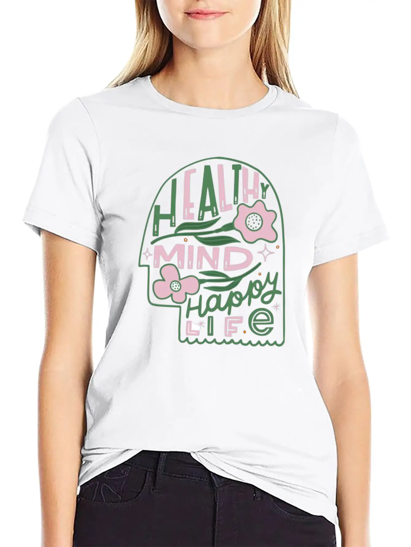 Healthy Mind Happy Life Timeless Short Sleeve Tee – Comfy And Minimalist Design