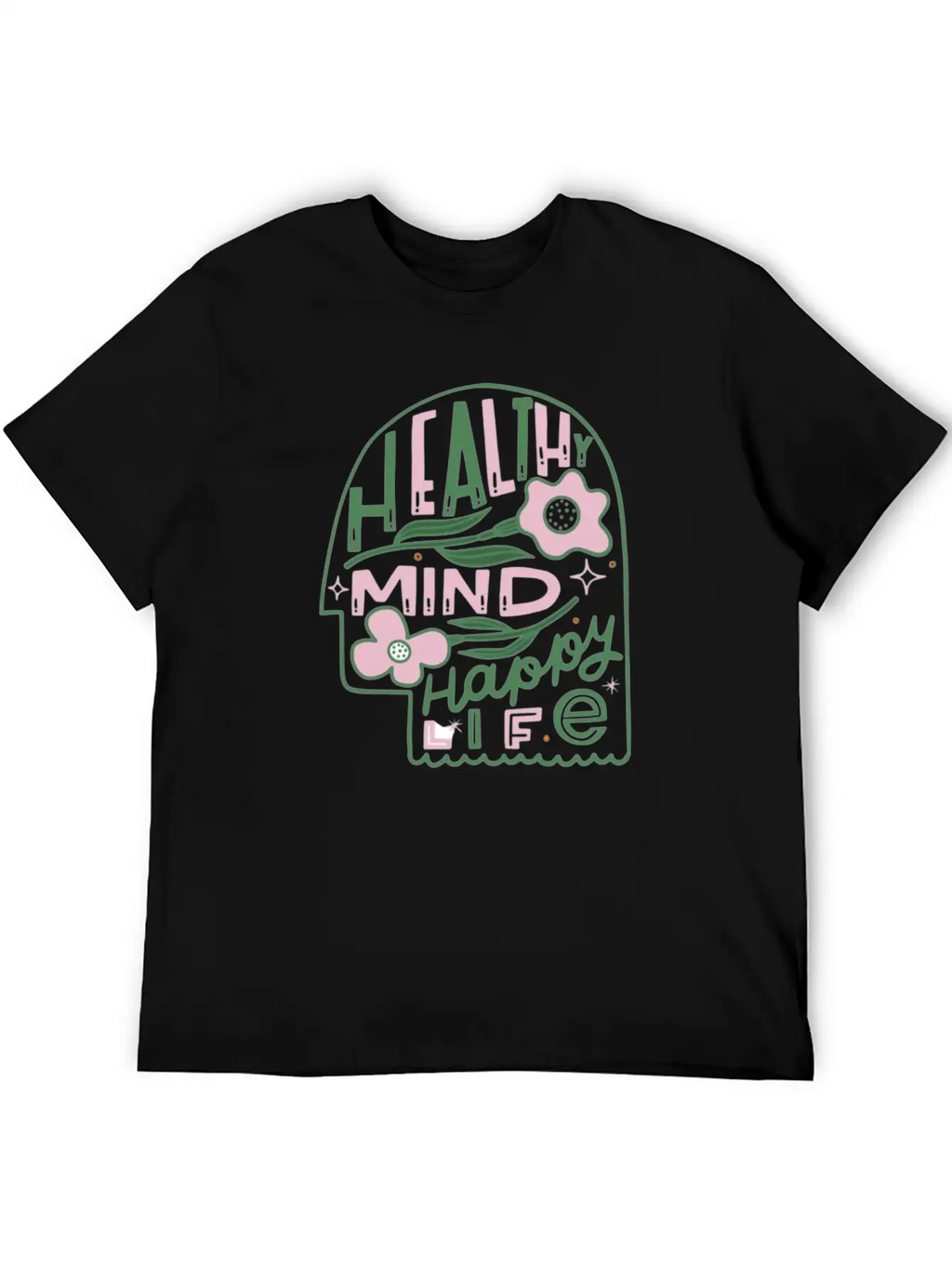 Healthy Mind Happy Life Timeless Short Sleeve Tee – Comfy And Minimalist Design