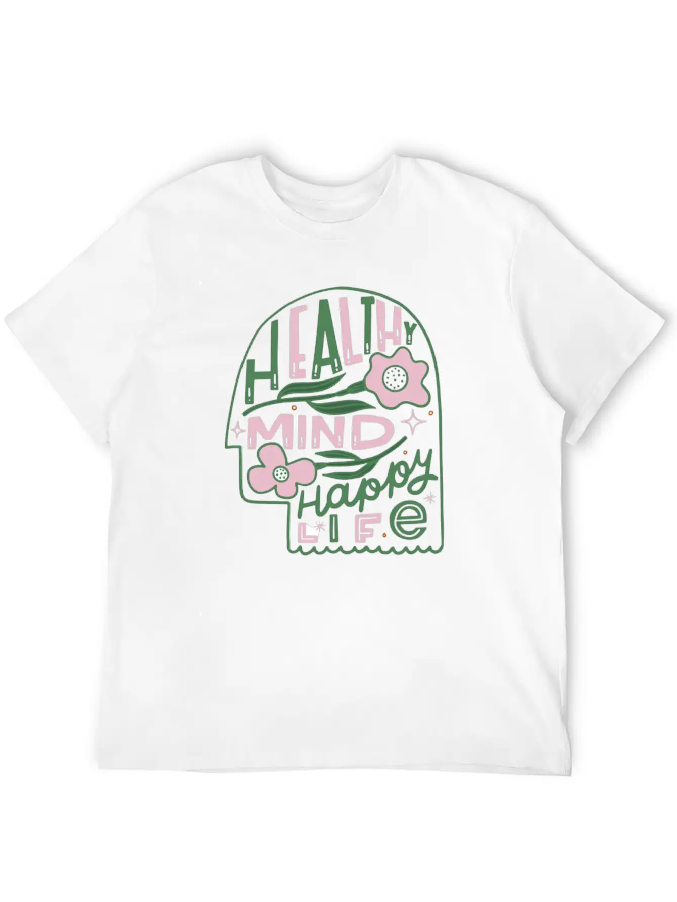 Healthy Mind Happy Life Timeless Short Sleeve Tee – Comfy And Minimalist Design