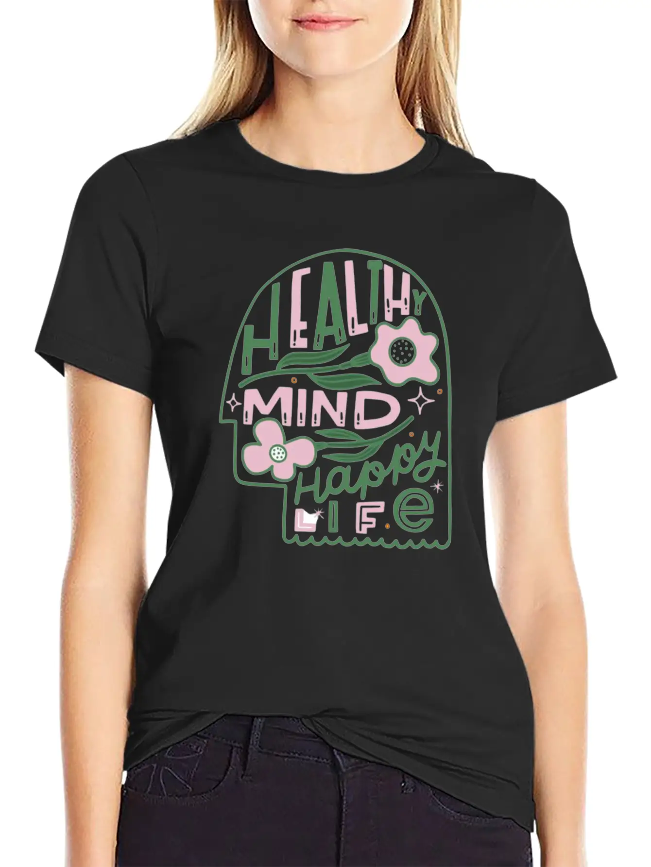 Healthy Mind Happy Life Timeless Short Sleeve Tee – Comfy And Minimalist Design